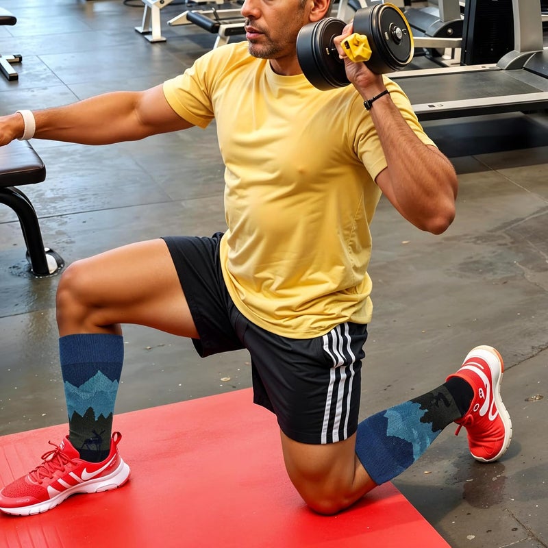 Dr Motion 6 pairs Men compression Knee High socks - Image 3